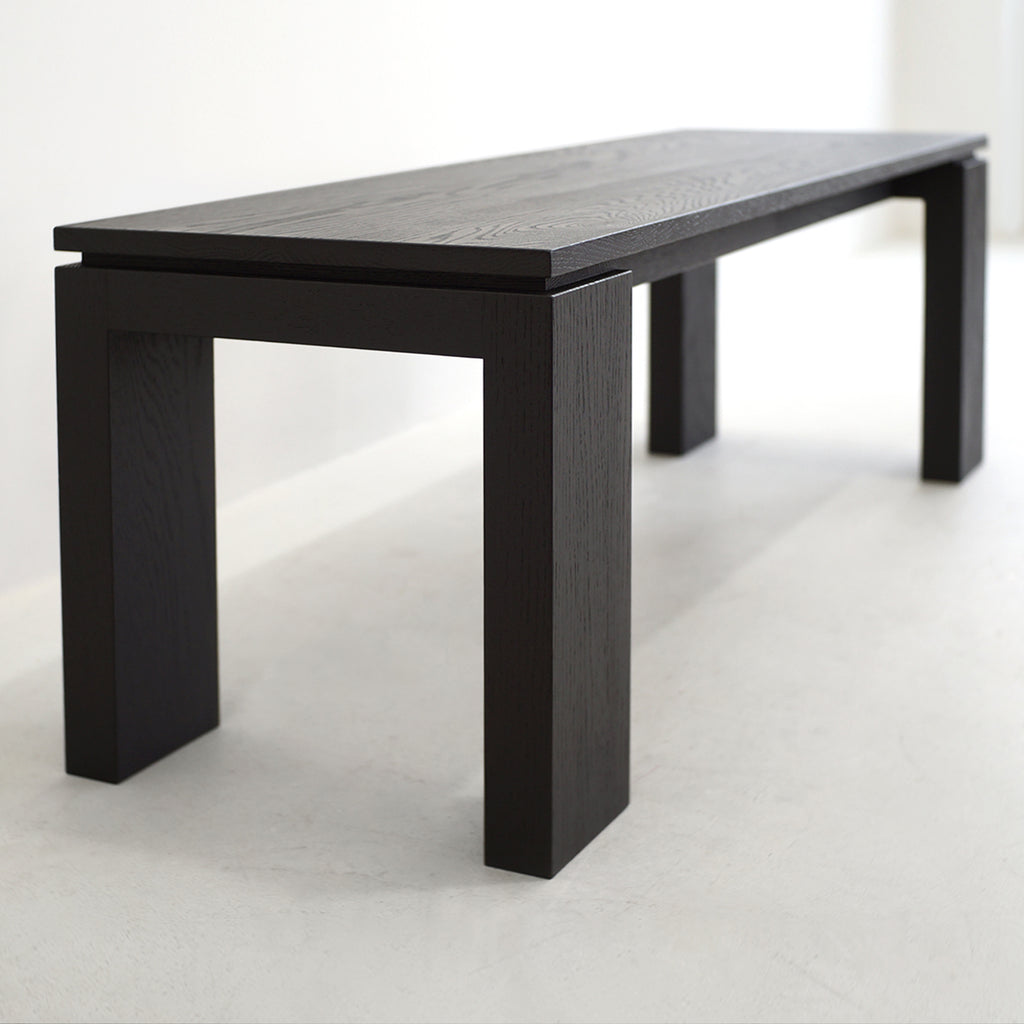 Solid Black Oak Bench/ Coffee Table