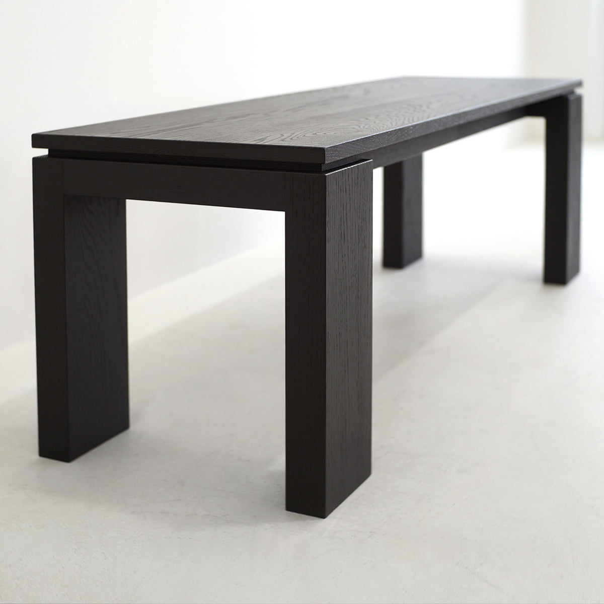 Solid Black Oak Bench/ Coffee Table