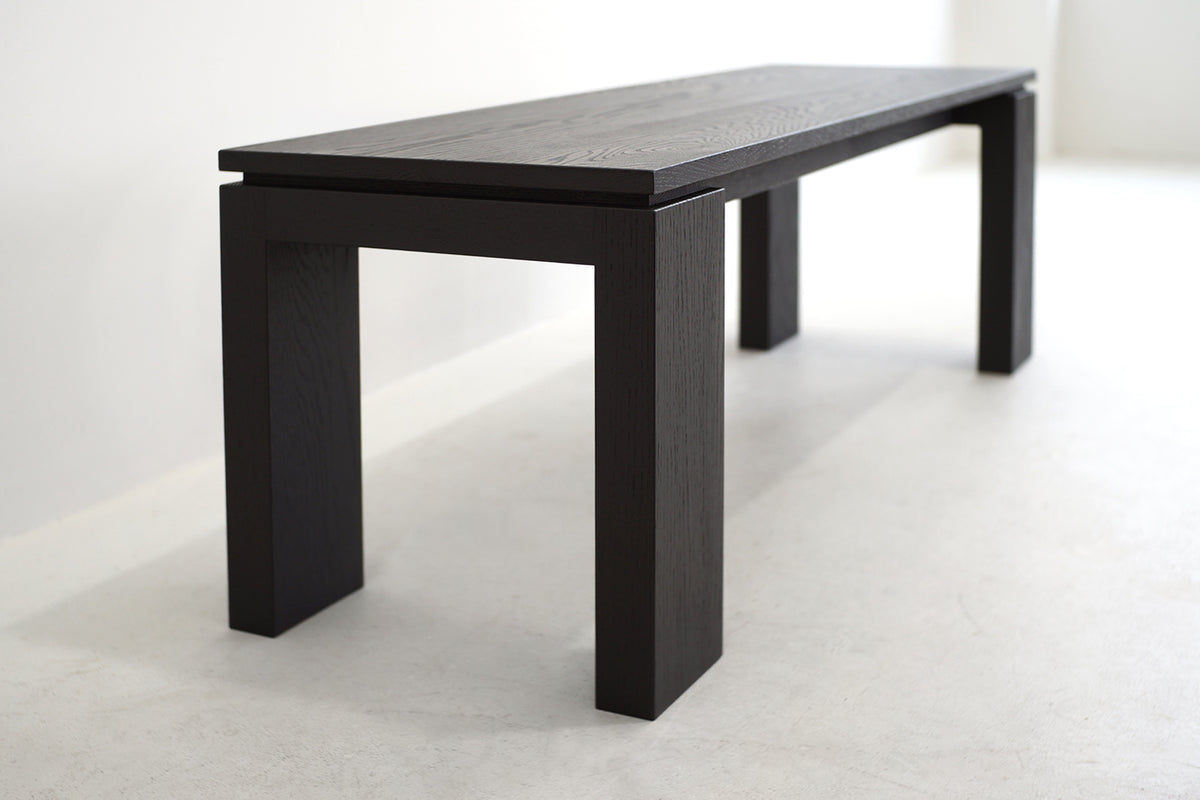 Solid Black Oak Bench/ Coffee Table
