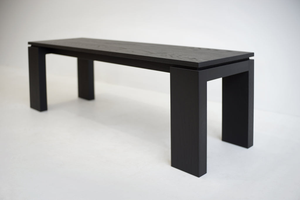 Solid Black Oak Bench/ Coffee Table