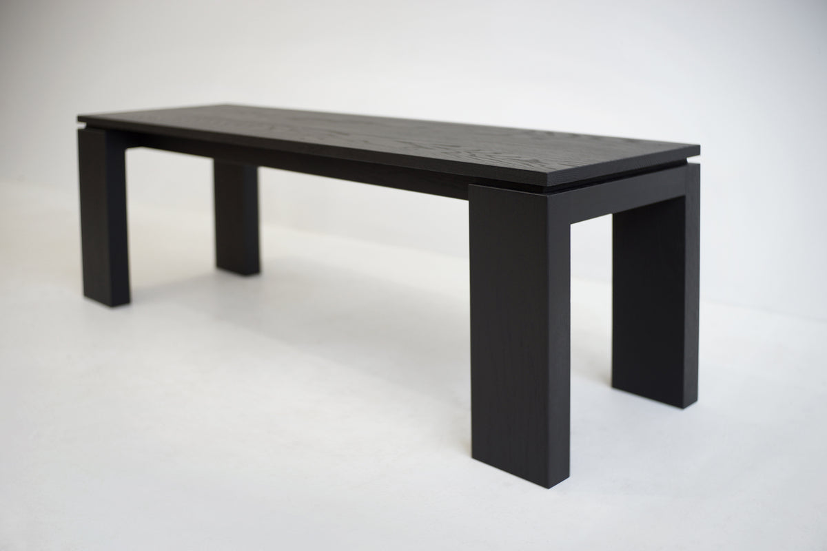 Solid Black Oak Bench/ Coffee Table