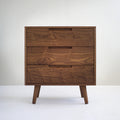 Solid Black Walnut Dresser with Three Drawers